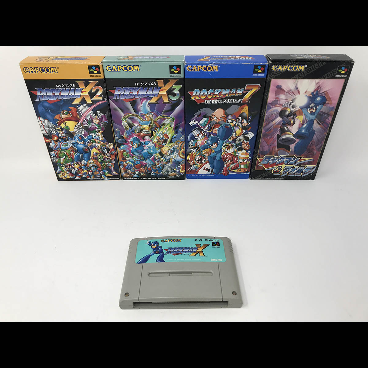 Kurominet Store Sfc ロックマンx 1 2 3 7 フォルテ Rockman 箱 スーパーファミコン ソフト カセット Capcom カプコン